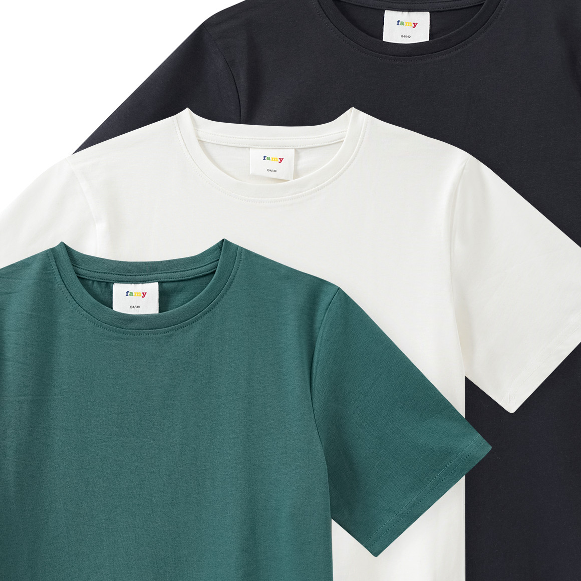 3 Jungen T-Shirts im Basic-Look