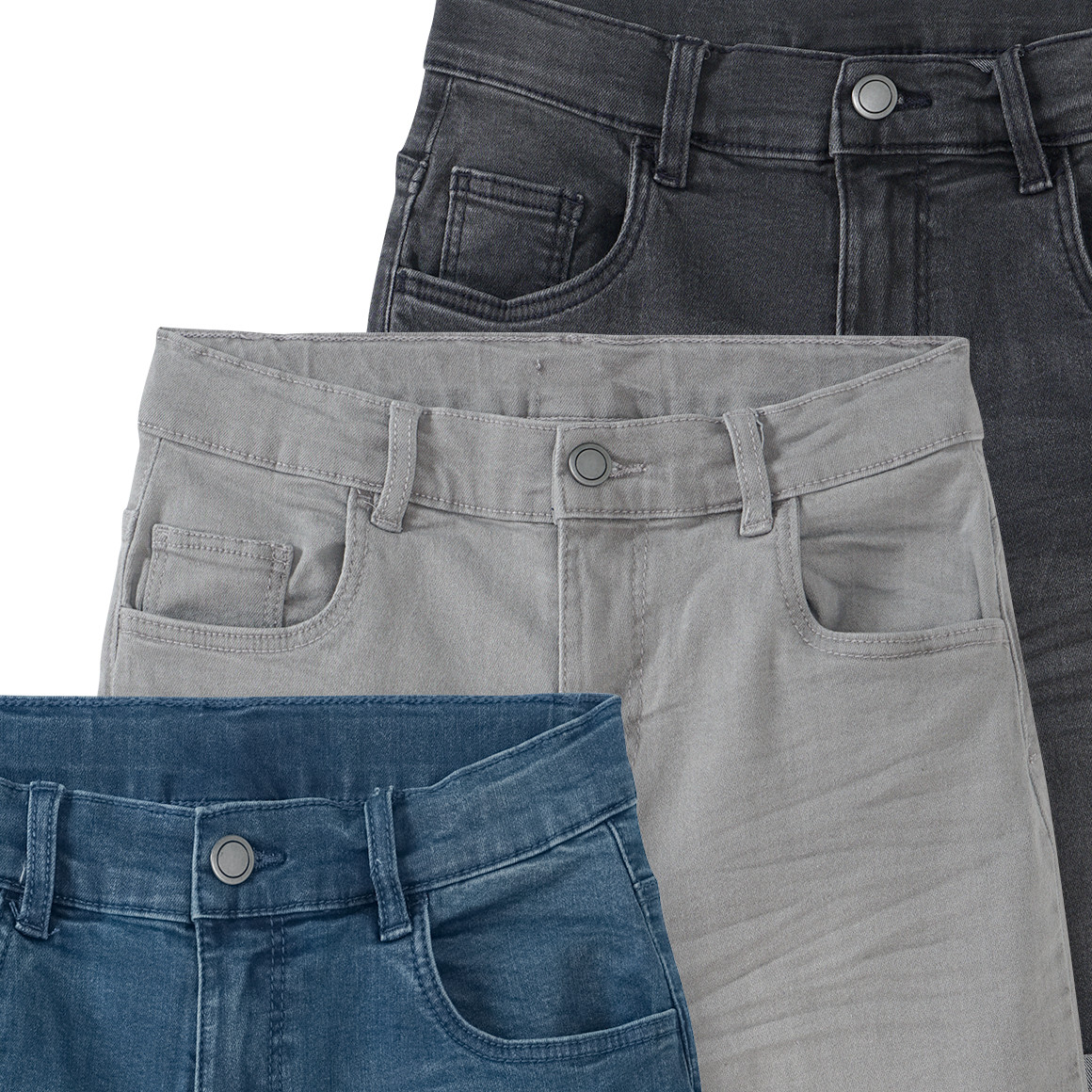 3 basic jeansshorts voor jongens