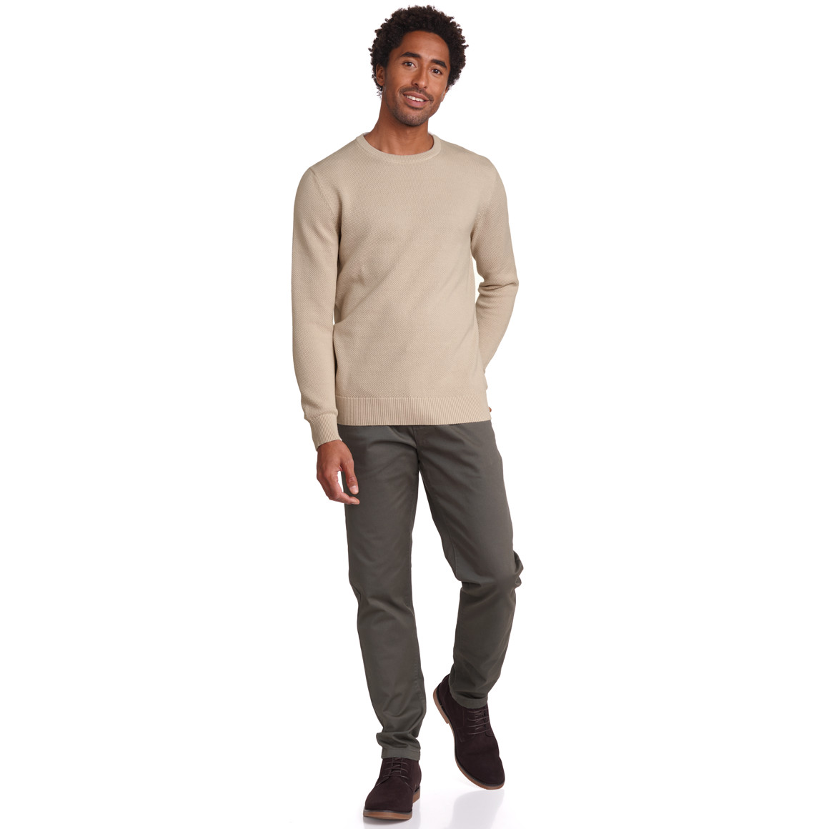 Gebreide herentrui met structuur