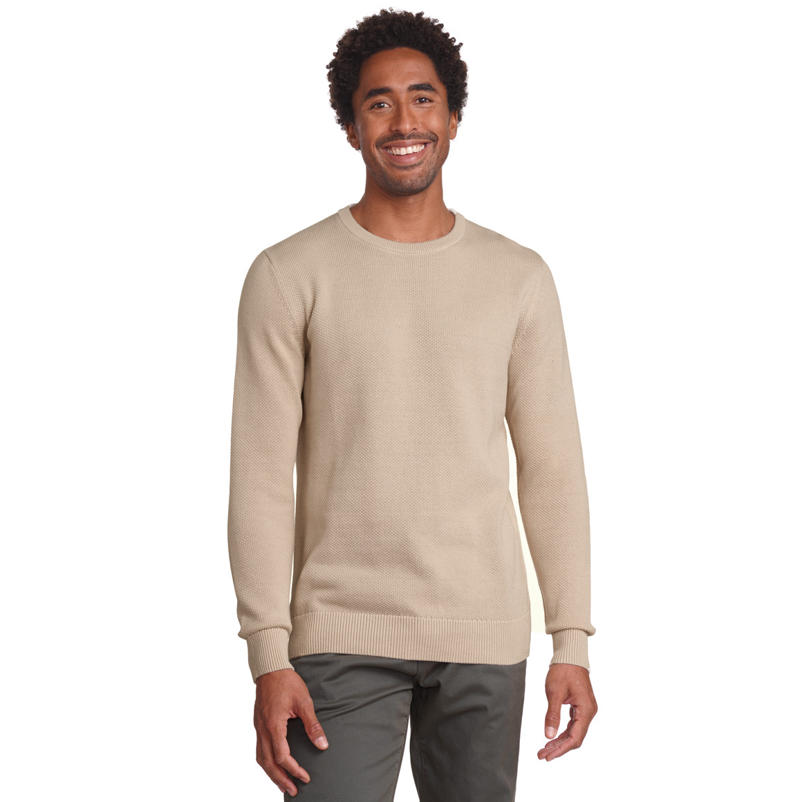 Gebreide herentrui met structuur