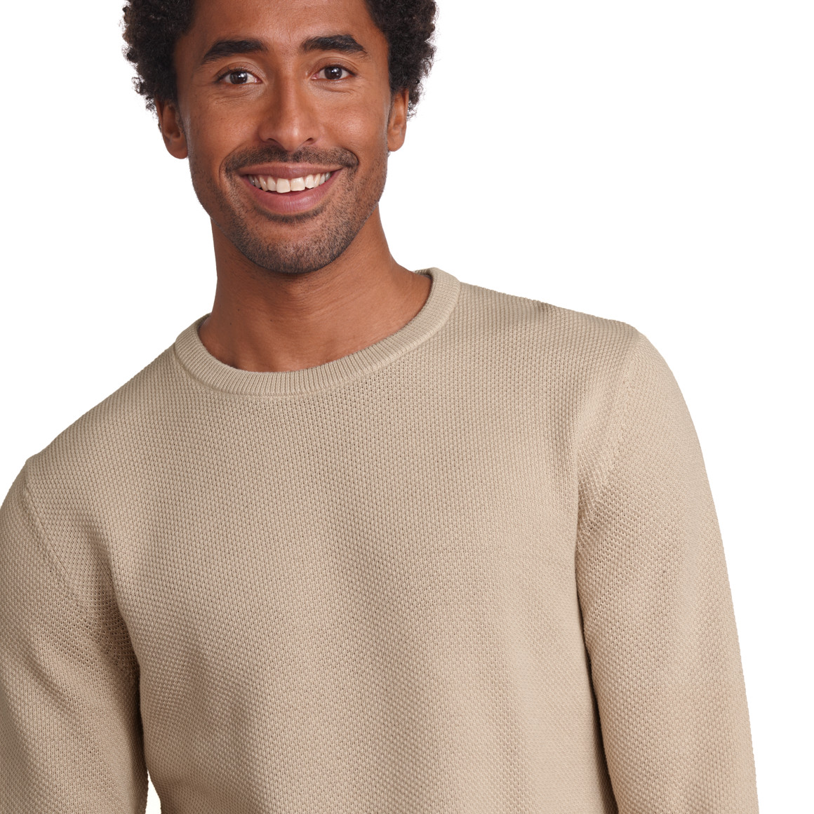 Gebreide herentrui met structuur