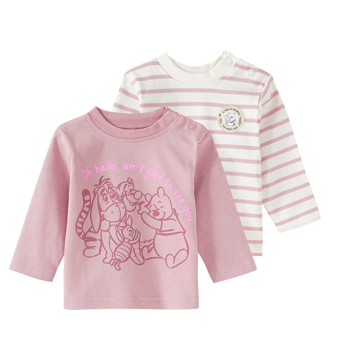 2 Winnie Puuh Langarmshirts aus Bio-Baumwolle