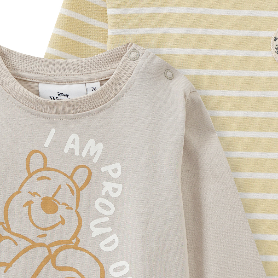 2 Winnie Puuh Langarmshirts aus Bio-Baumwolle