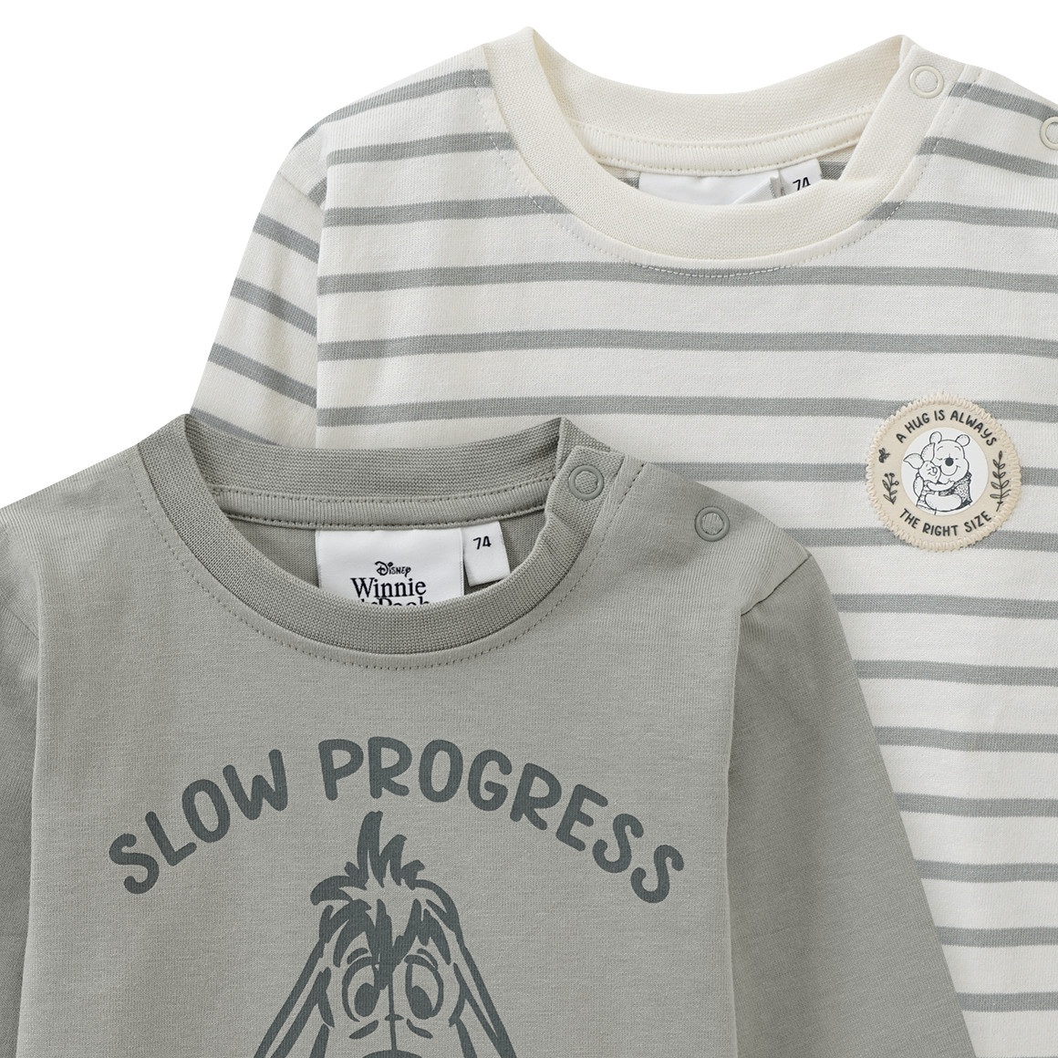 2 Winnie Puuh Langarmshirts aus Bio-Baumwolle