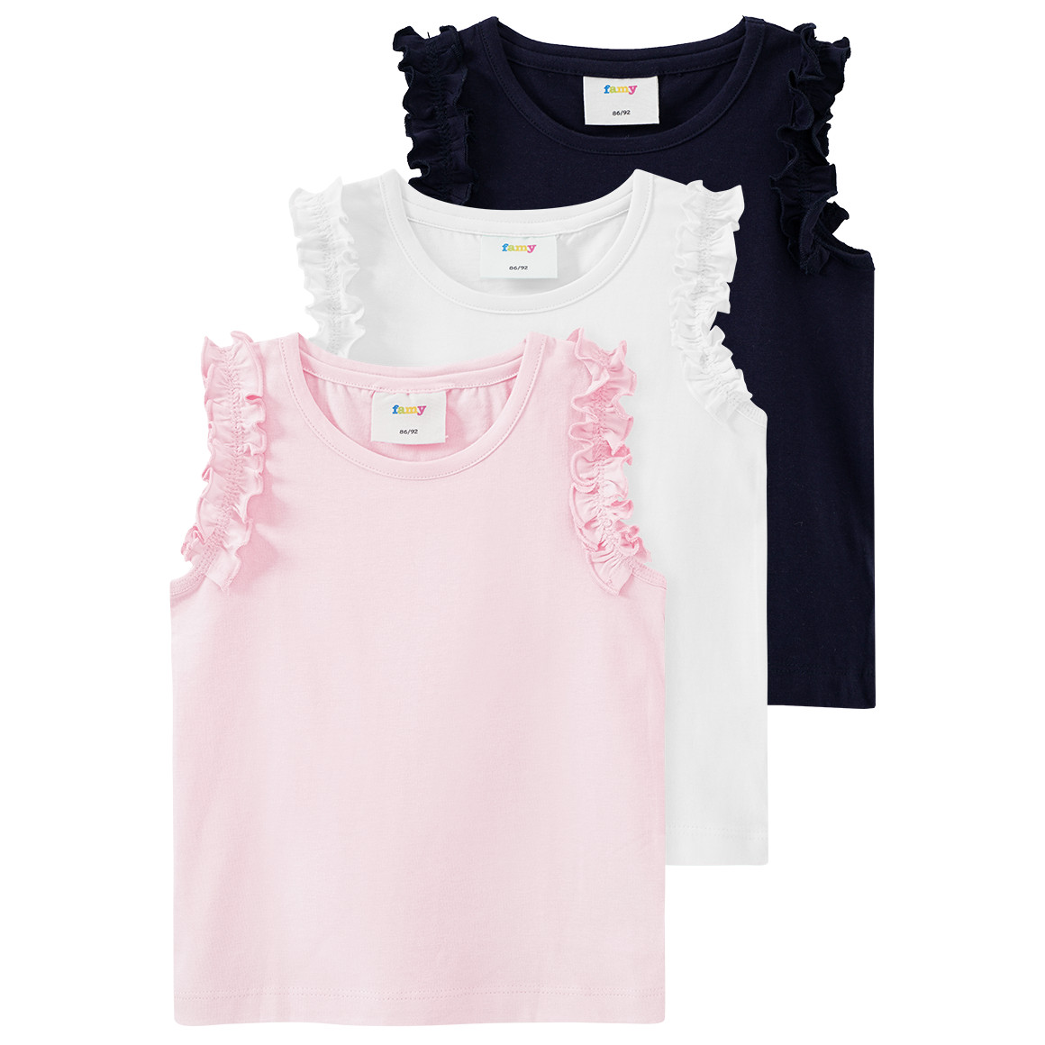 3 Baby Tops mit Rüschen