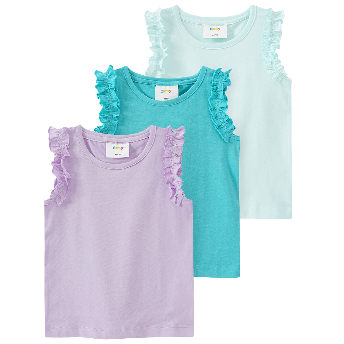 3 Baby Tops mit Rüschen