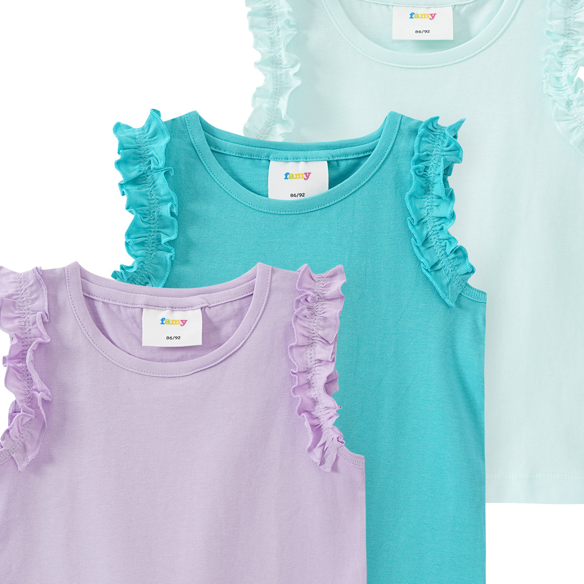 3 Baby Tops mit Rüschen