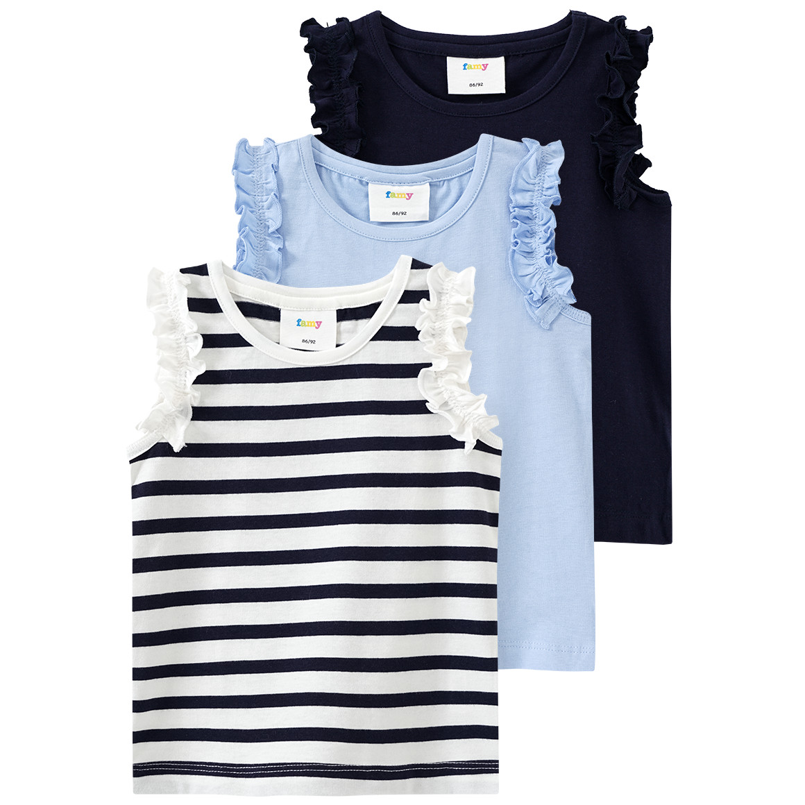 3 Baby Tops mit Rüschen