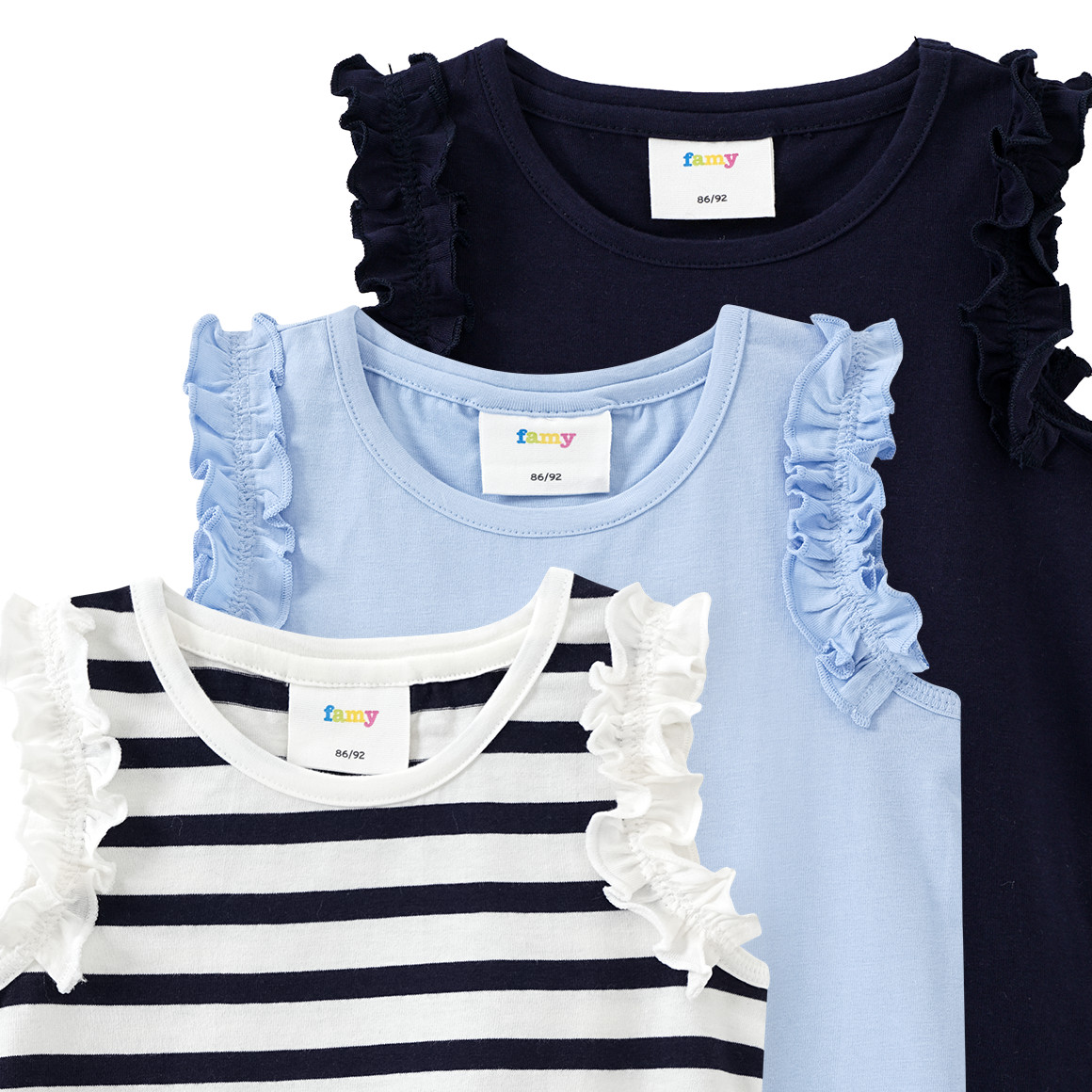 3 Baby Tops mit Rüschen
