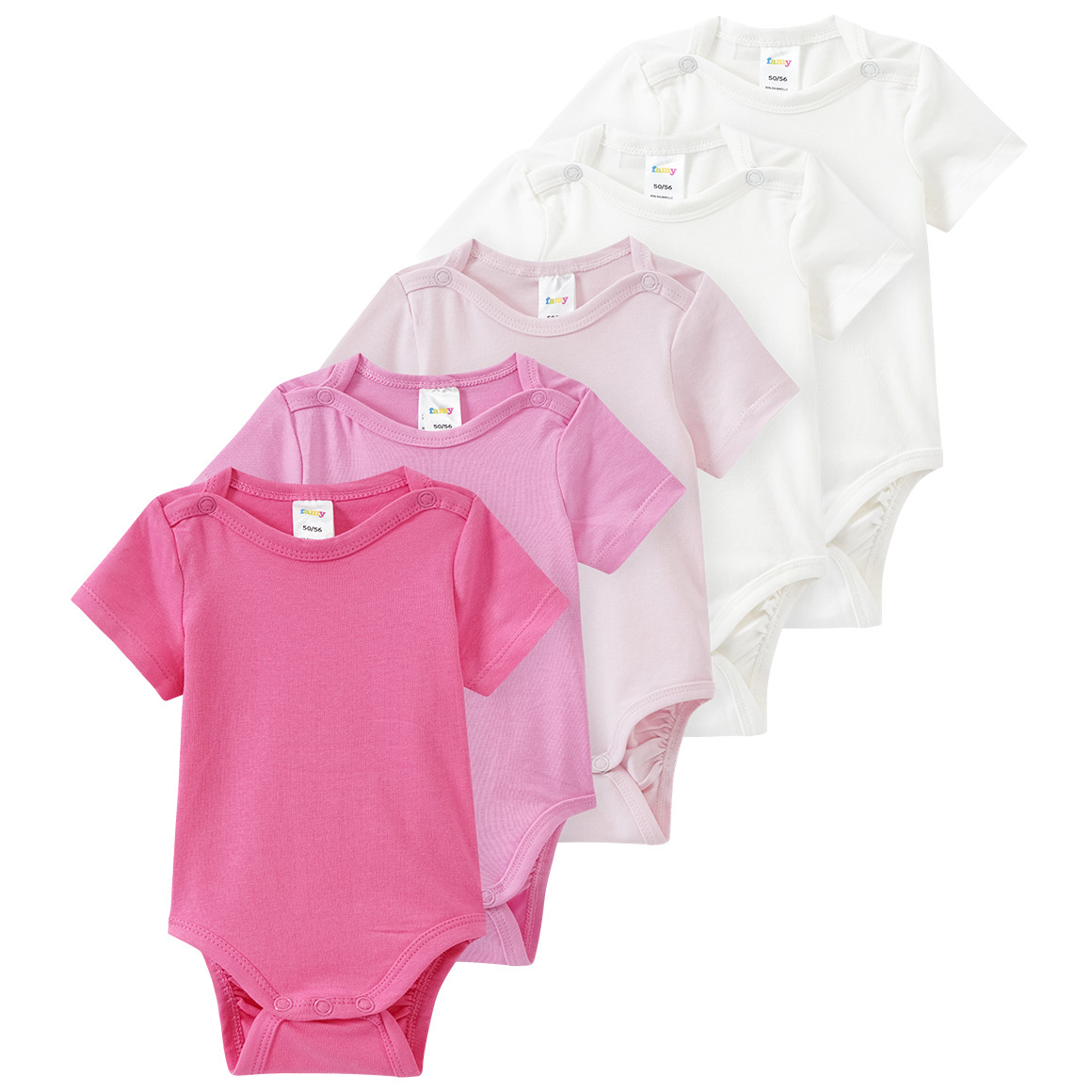 5 Baby Bodys in verschiedenen Farben