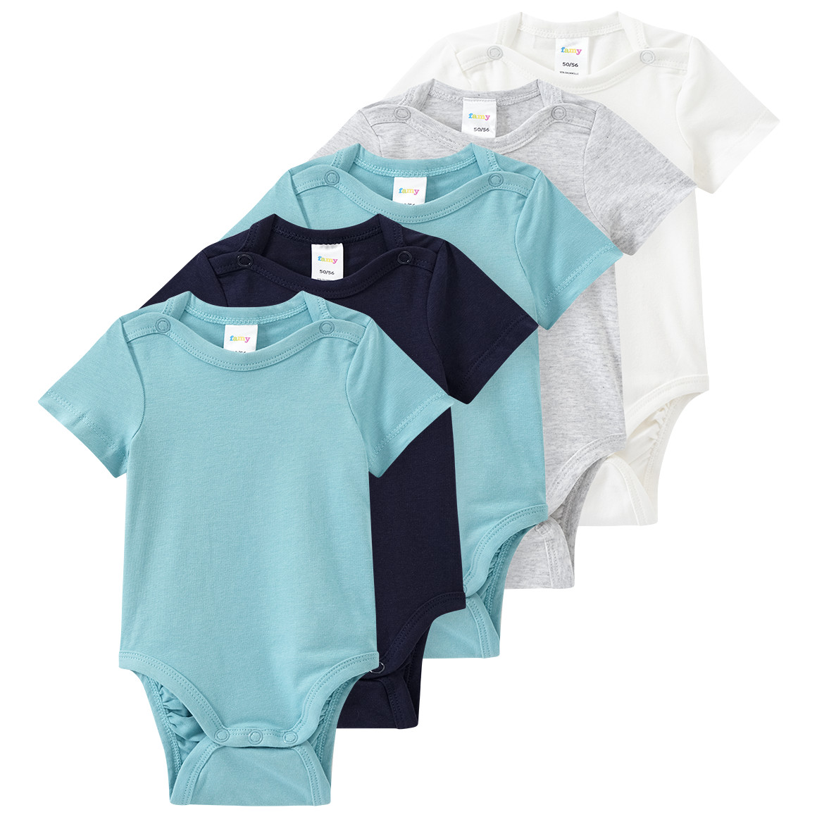 5 Baby Bodys in verschiedenen Farben