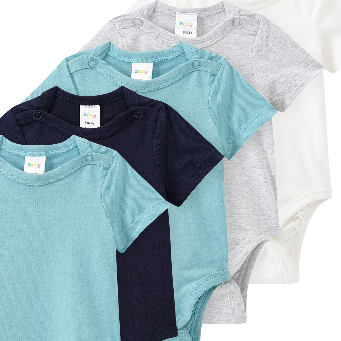 5 Baby Bodys in verschiedenen Farben