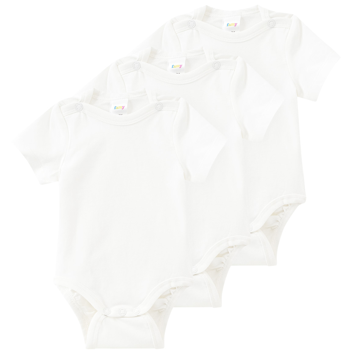 3 baby rompers in effen kleuren