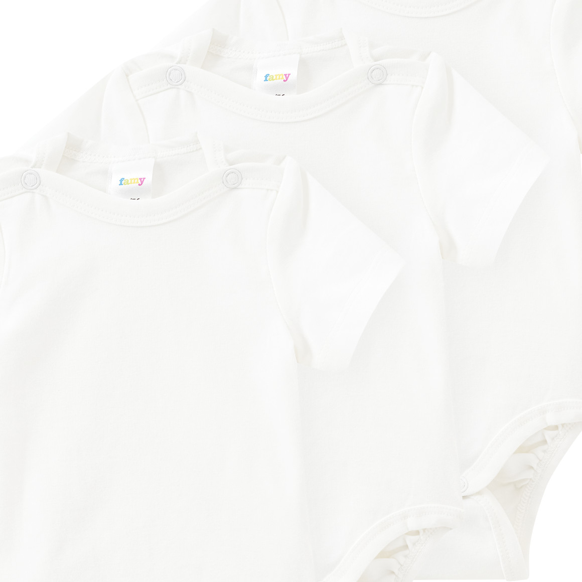 3 baby rompers in effen kleuren