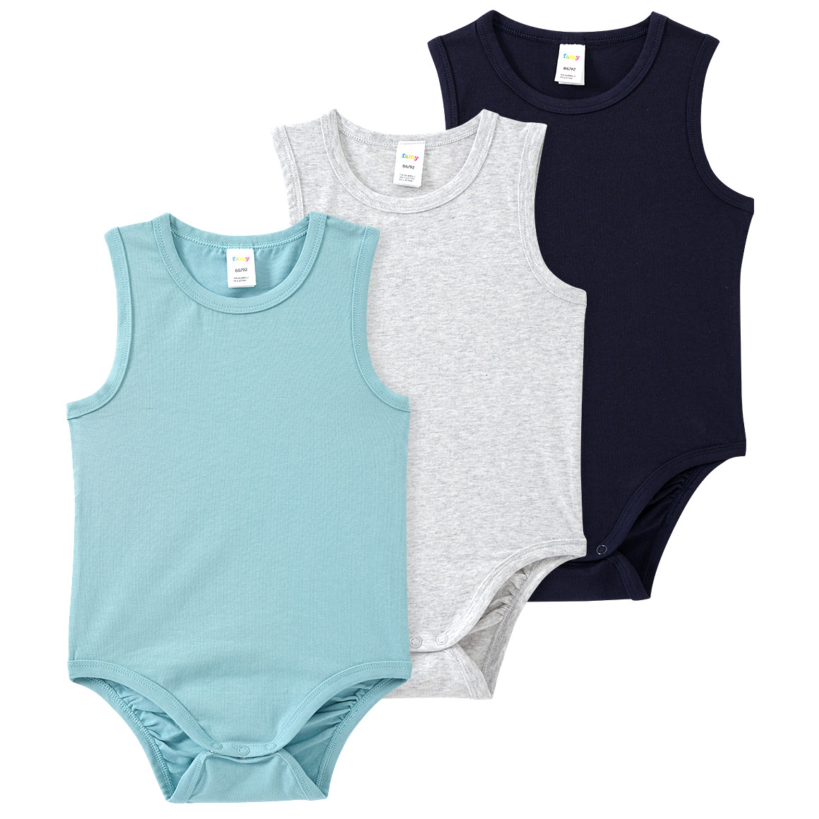 3 Baby Bodys in verschiedenen Farben