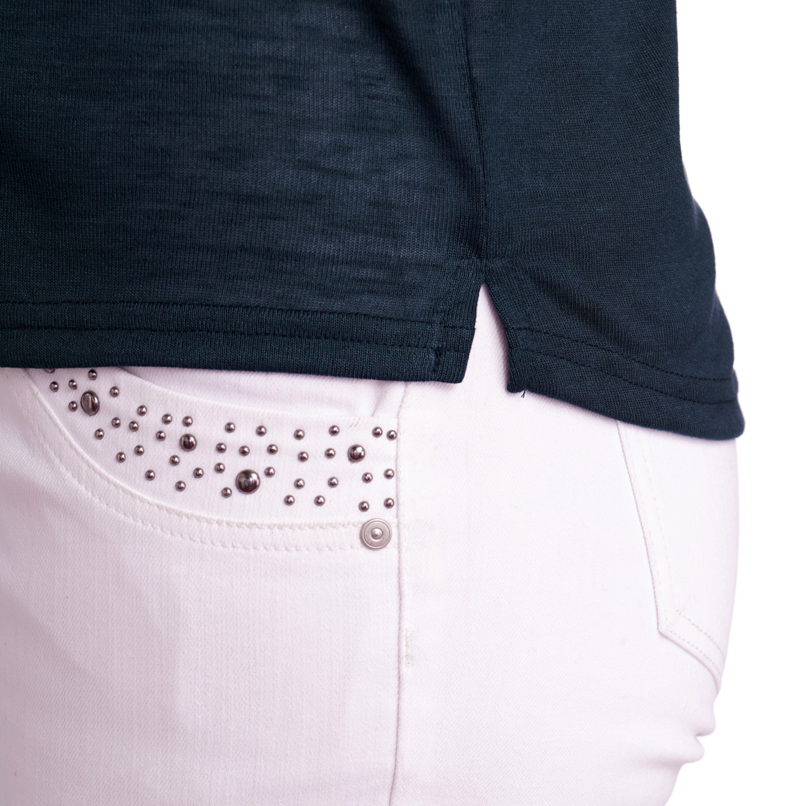 Damen T-Shirt mit Spitzenausschnitt