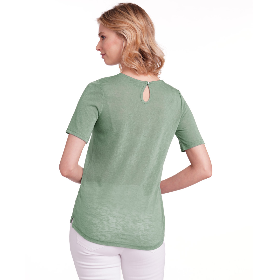 Damen T-Shirt mit Spitzenausschnitt