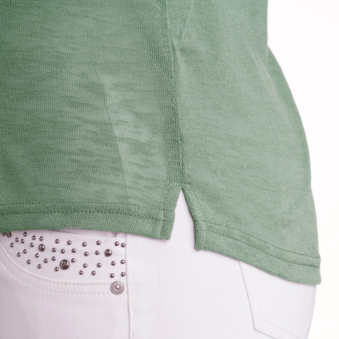 Damen T-Shirt mit Spitzenausschnitt