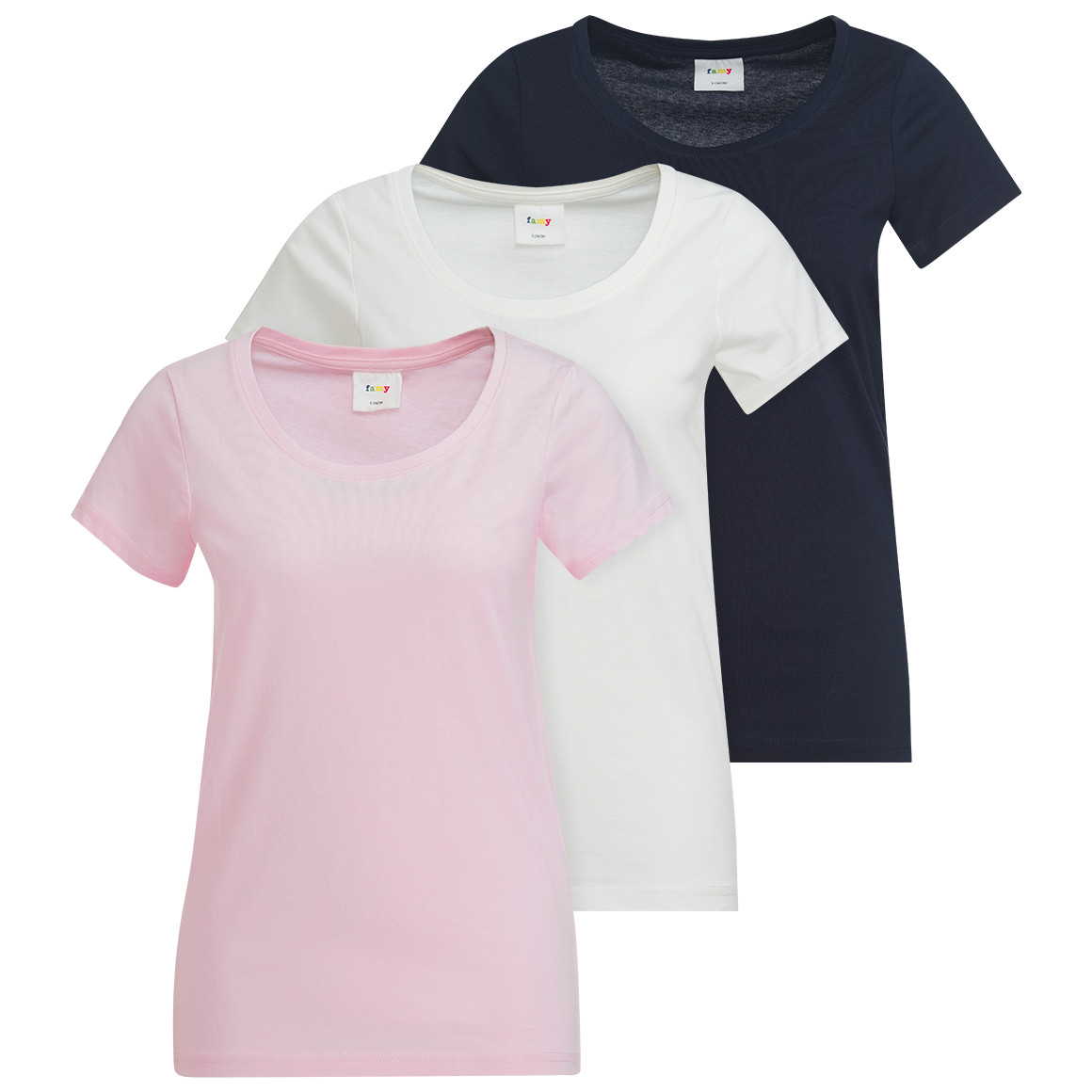 3 dames T-shirts in basic look