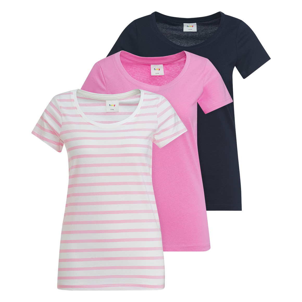 3 Damen T-Shirts im Basic-Look