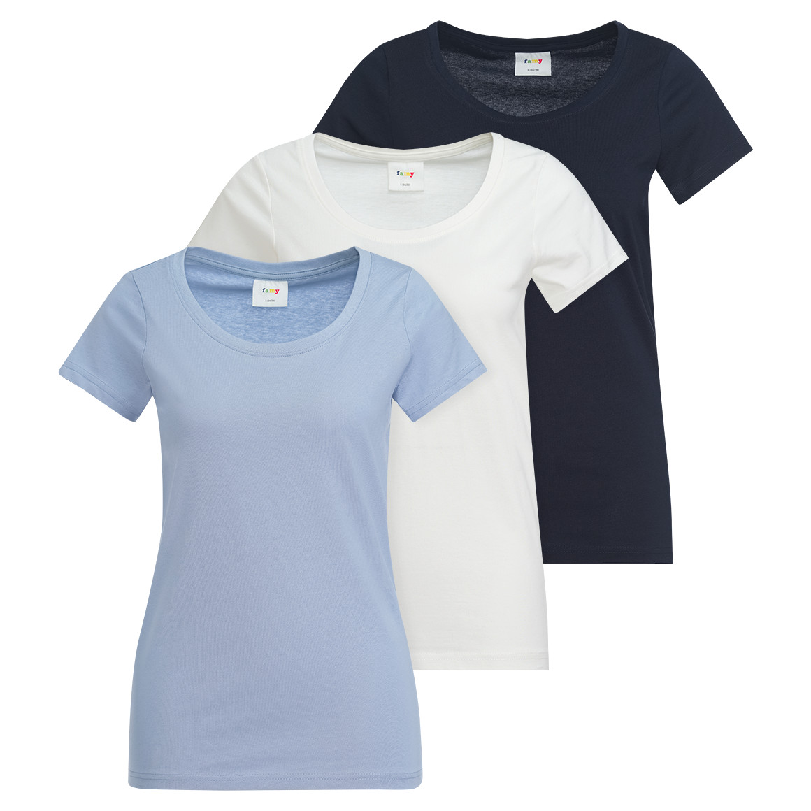 3 dames T-shirts in basic look
