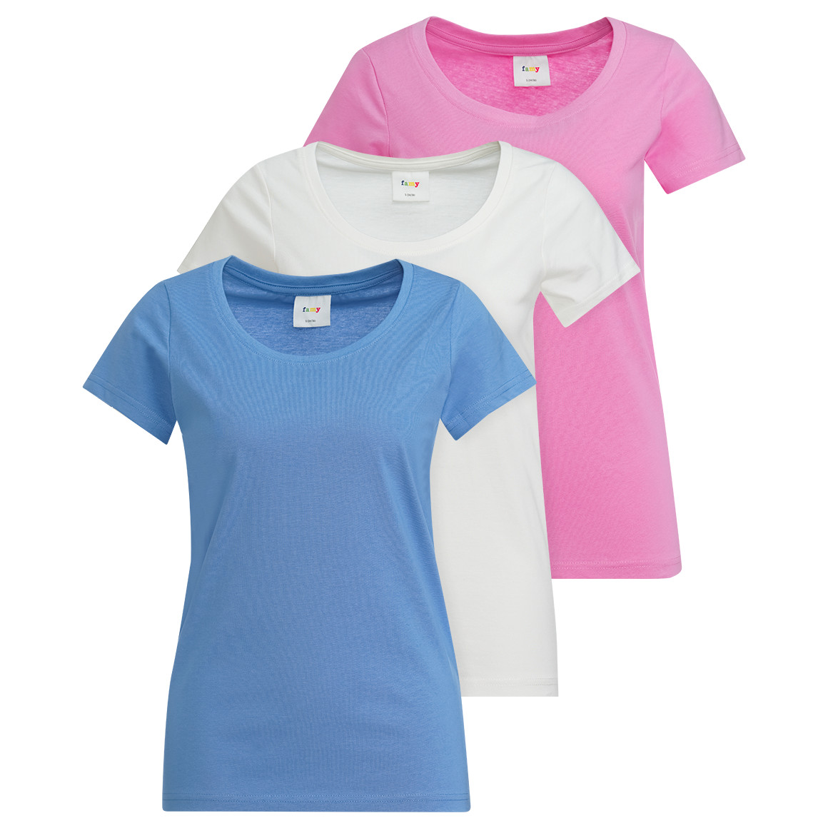 3 dames T-shirts in basic look