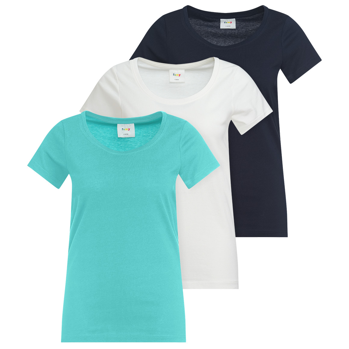 3 dames T-shirts in basic look