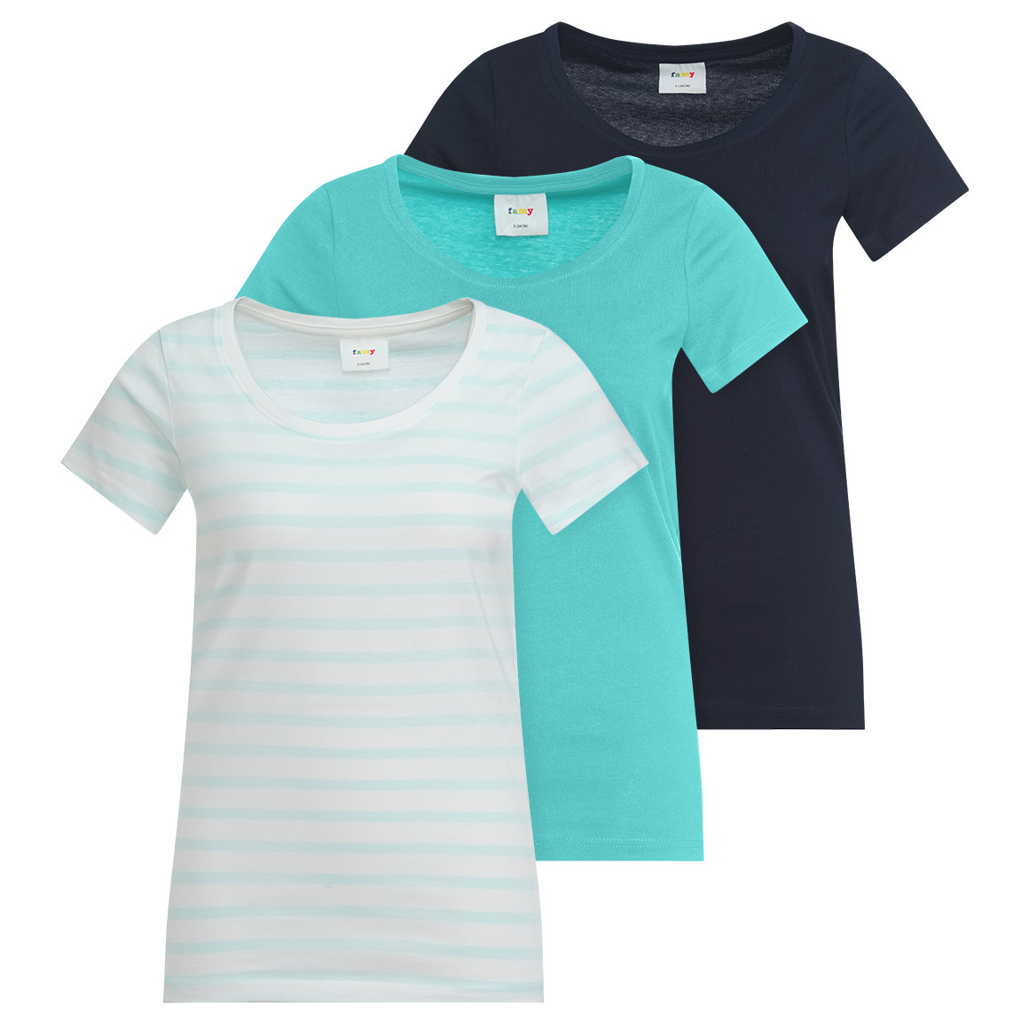3 dames T-shirts in basic look