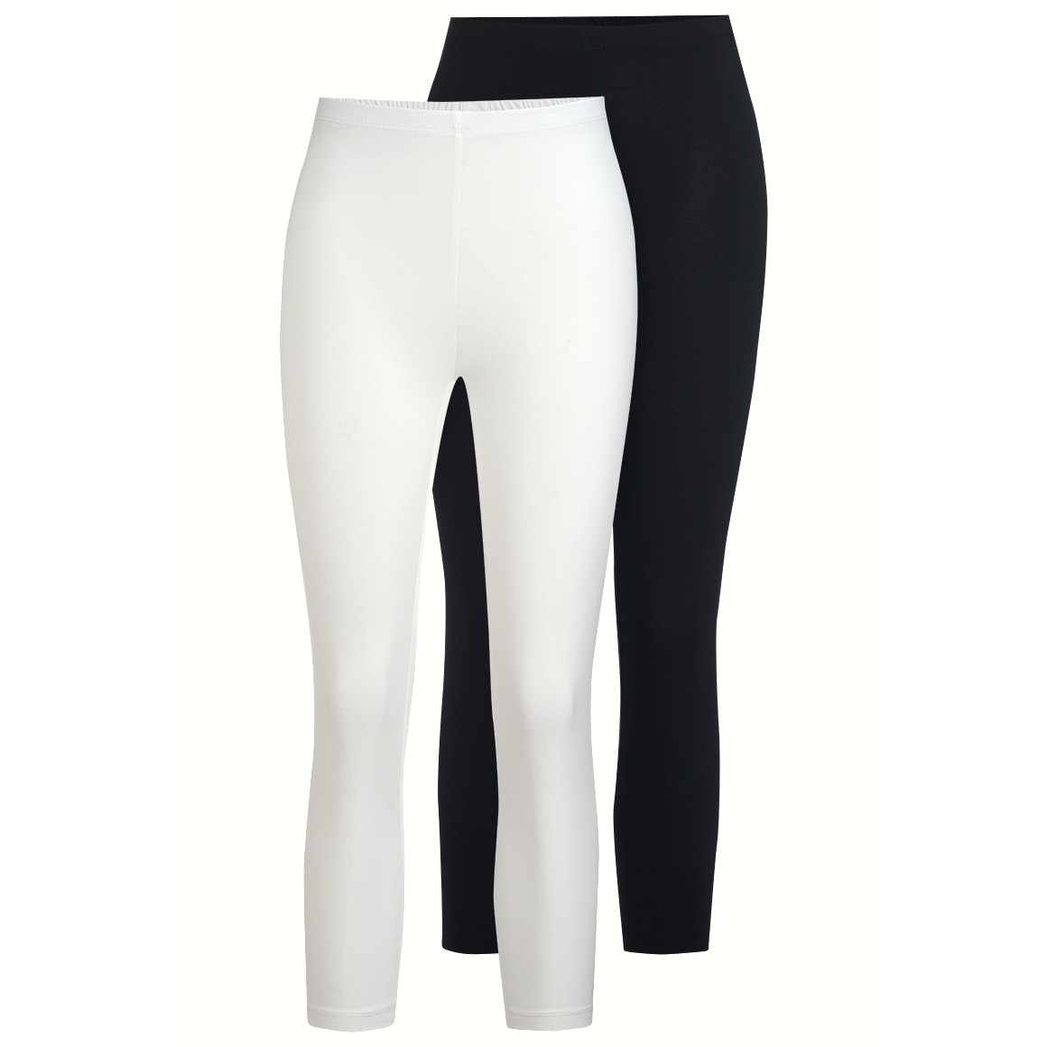 2 Damen 3/4-Leggings unifarben