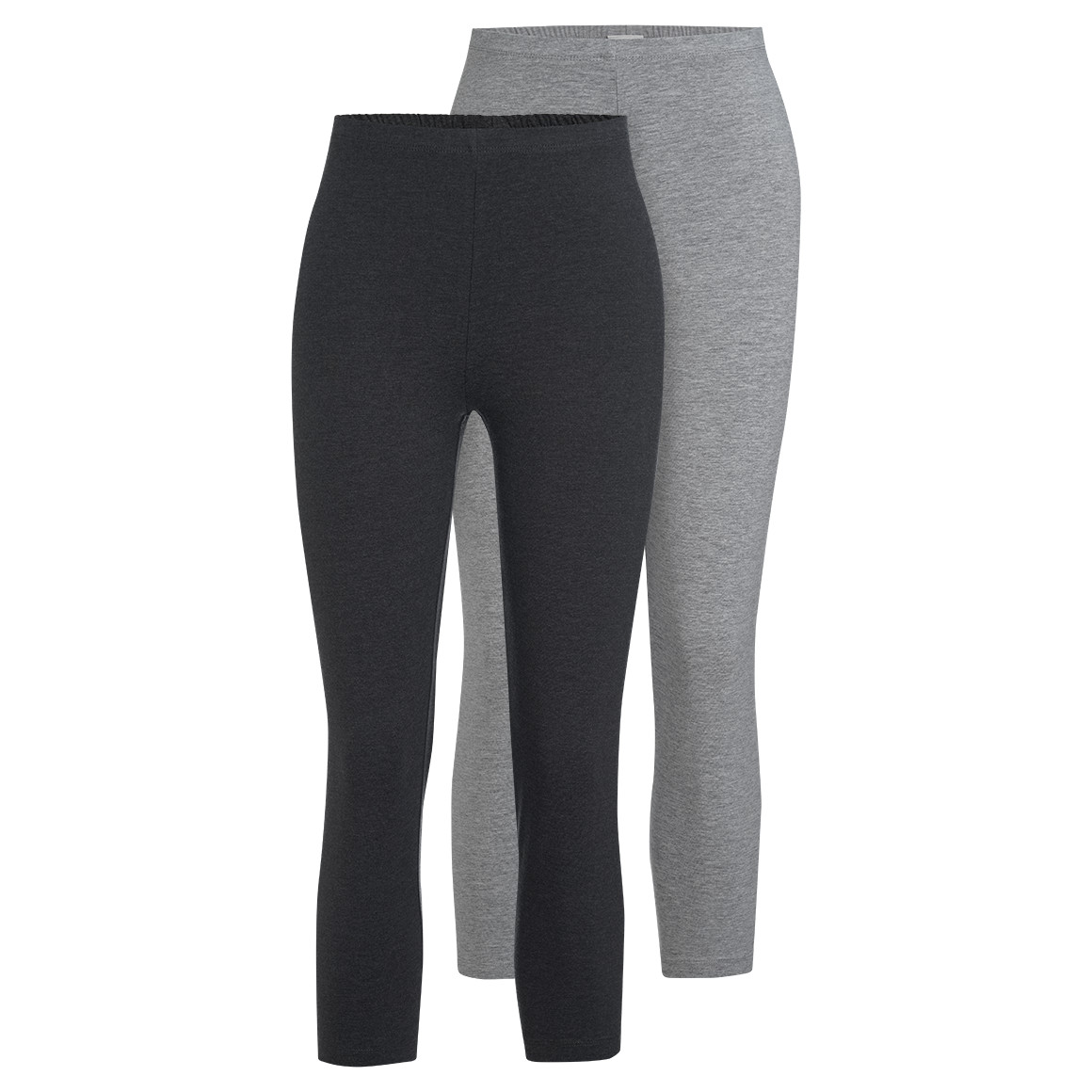 2 Damen 3/4-Leggings unifarben