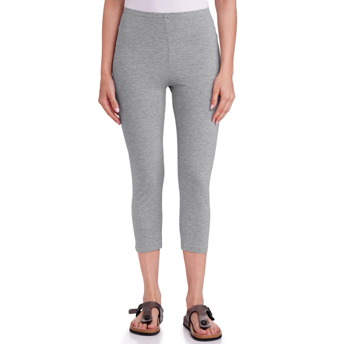 2 Damen 3/4-Leggings unifarben