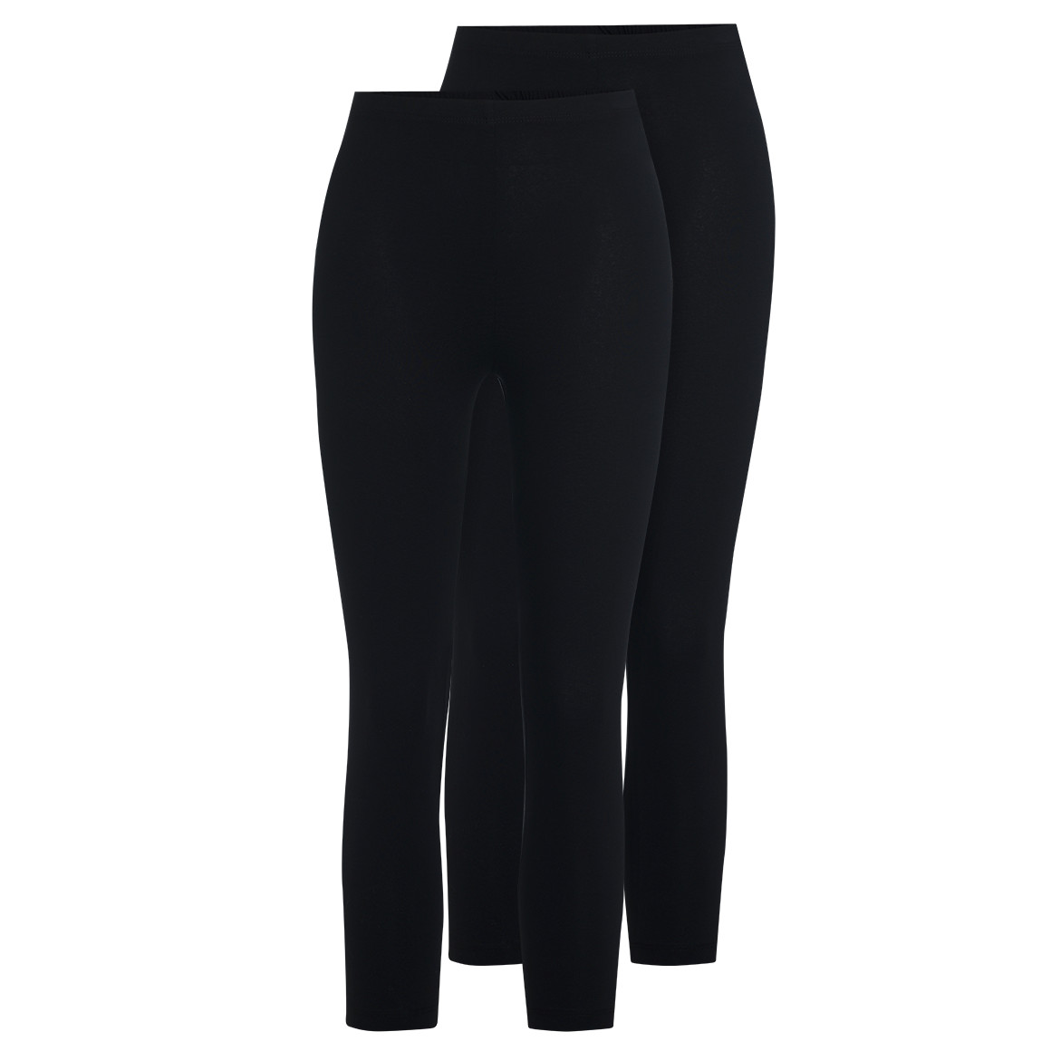 2 Damen 3/4-Leggings unifarben