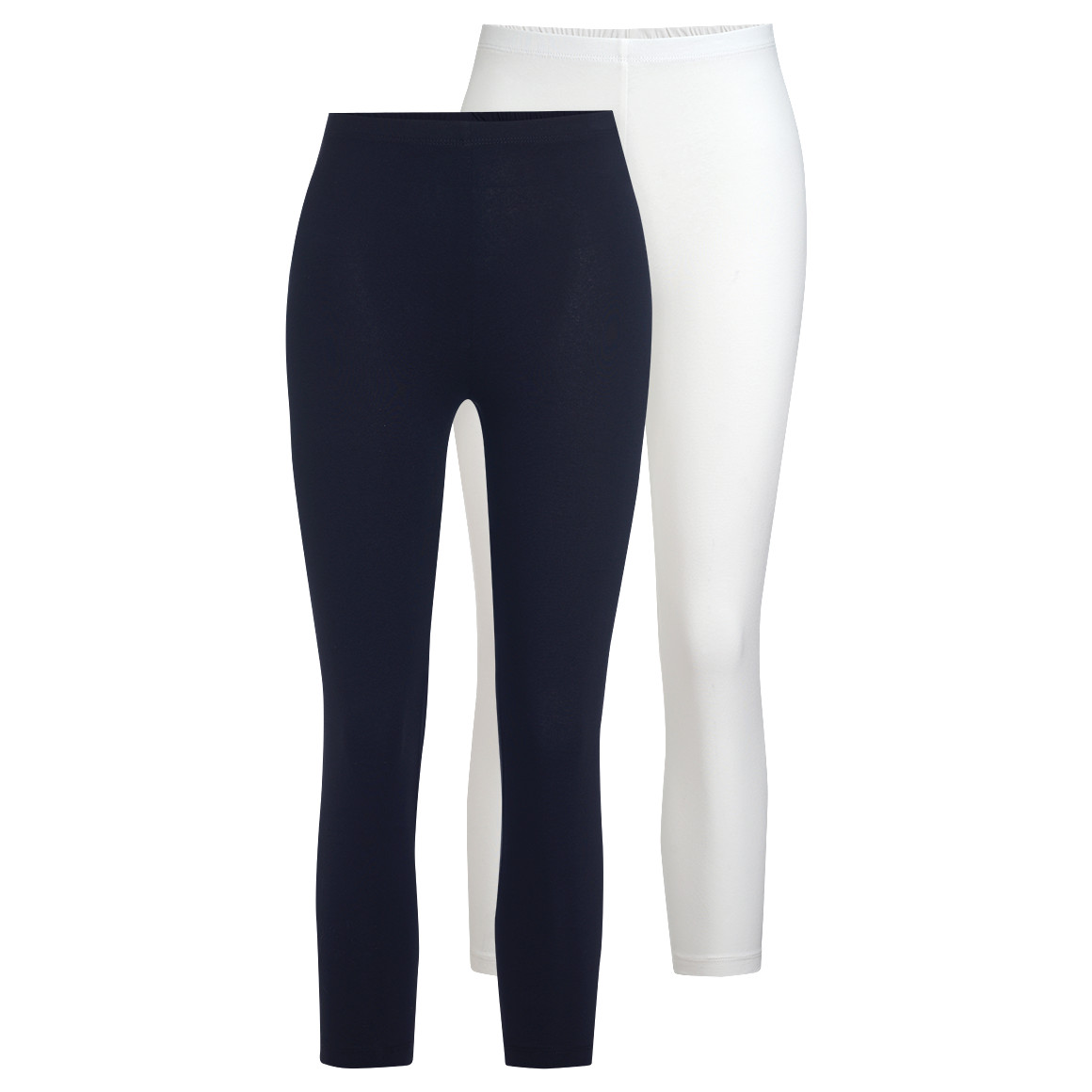 2 Damen 3/4-Leggings unifarben