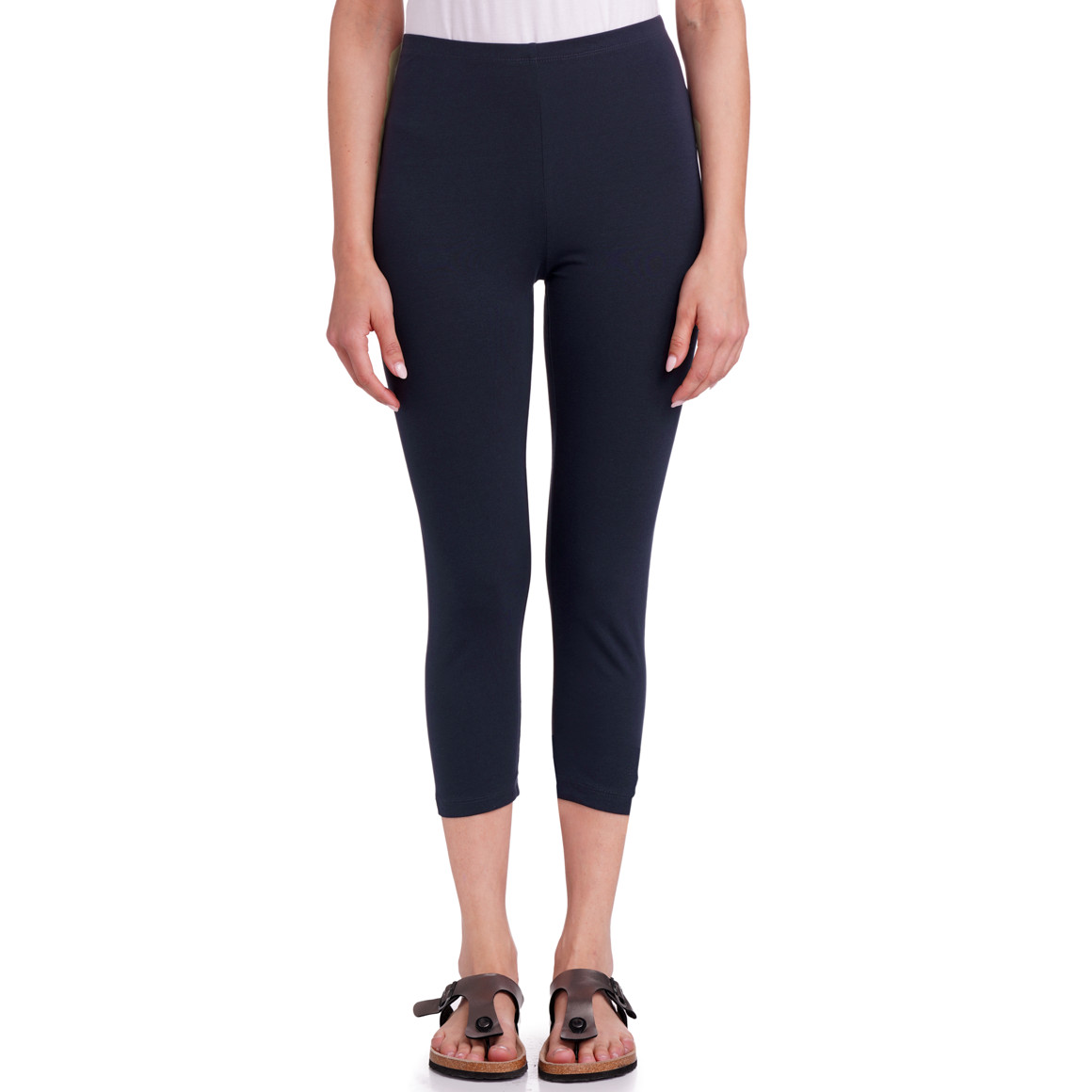 2 Damen 3/4-Leggings unifarben