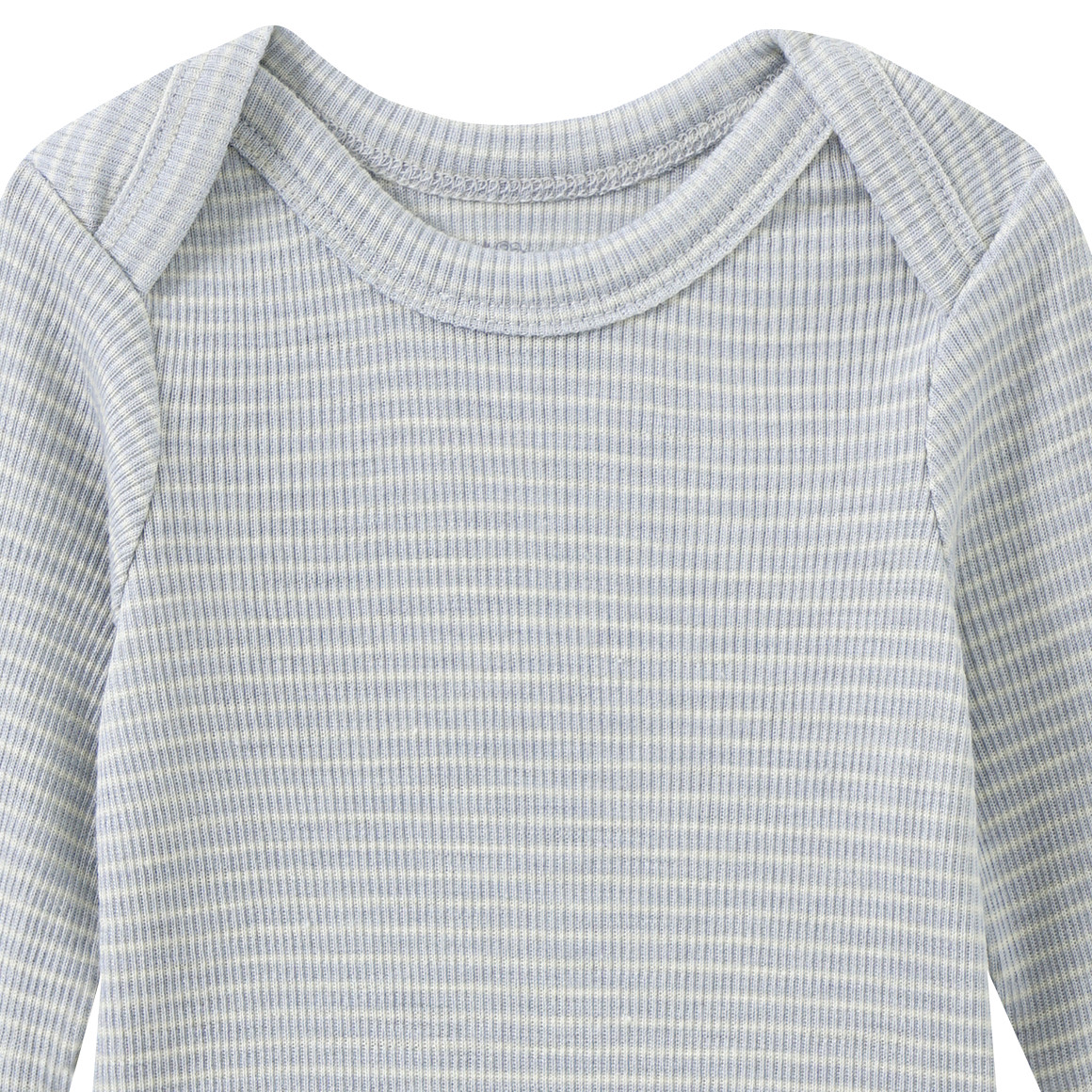 Babybody van wol en zijde met geribde textuur