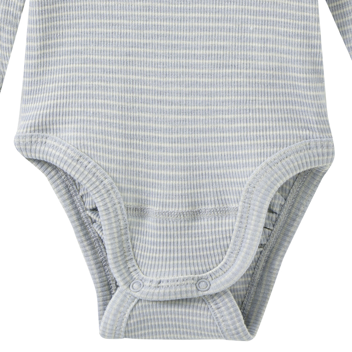 Babybody van wol en zijde met geribde textuur