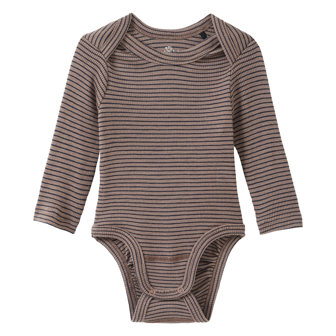 Babybody van wol en zijde met geribde textuur