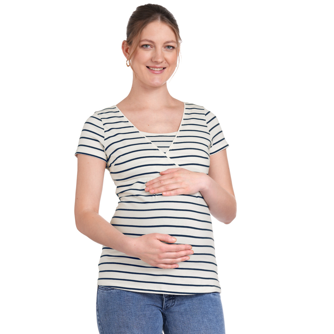 2 Damen Umstands-T-Shirts mit Stillfunktion