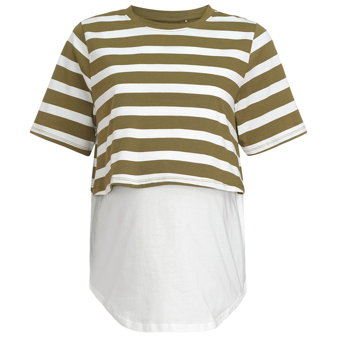 Damen Umstands-T-Shirt im Lagen-Look