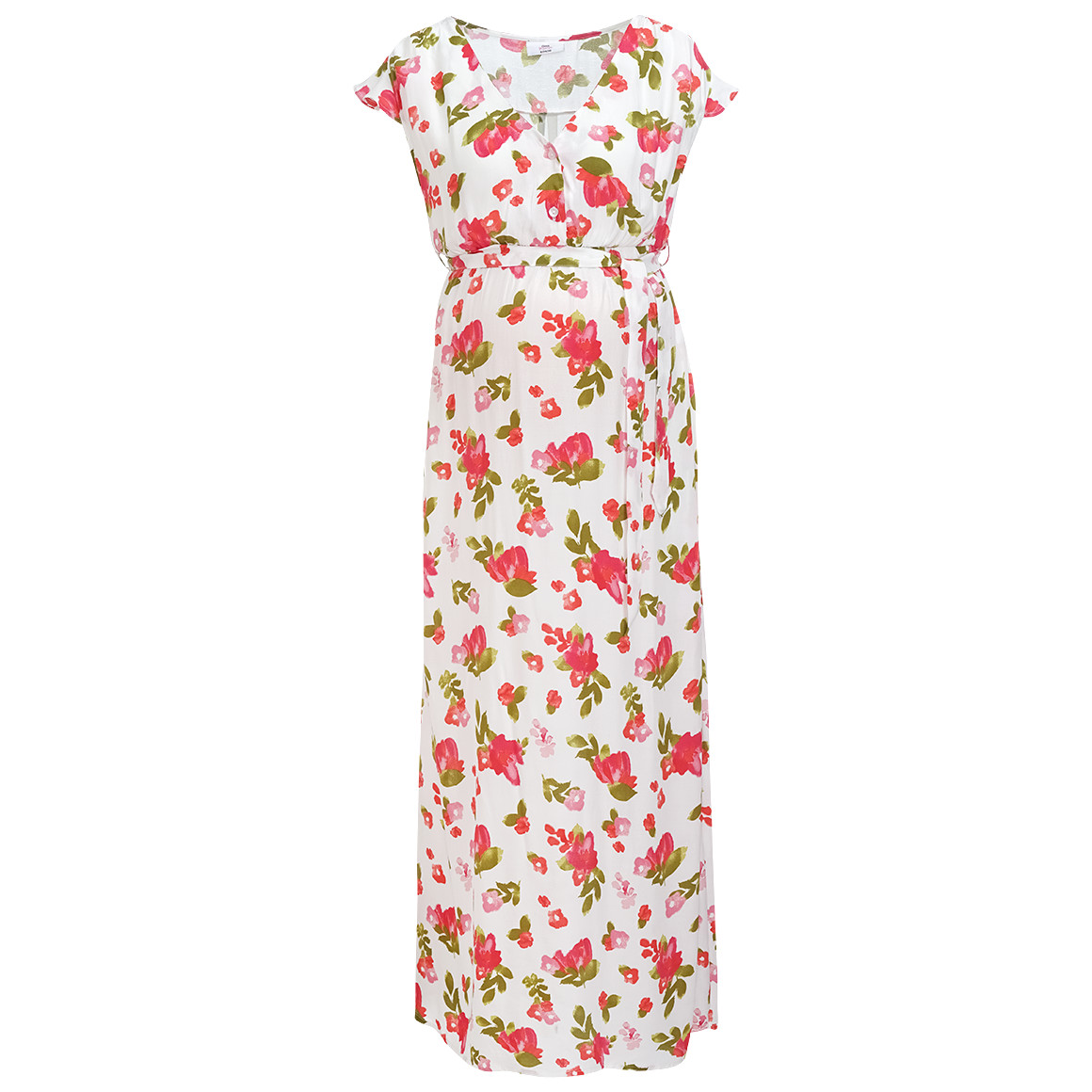Damen Umstands-Maxikleid mit Blumen allover