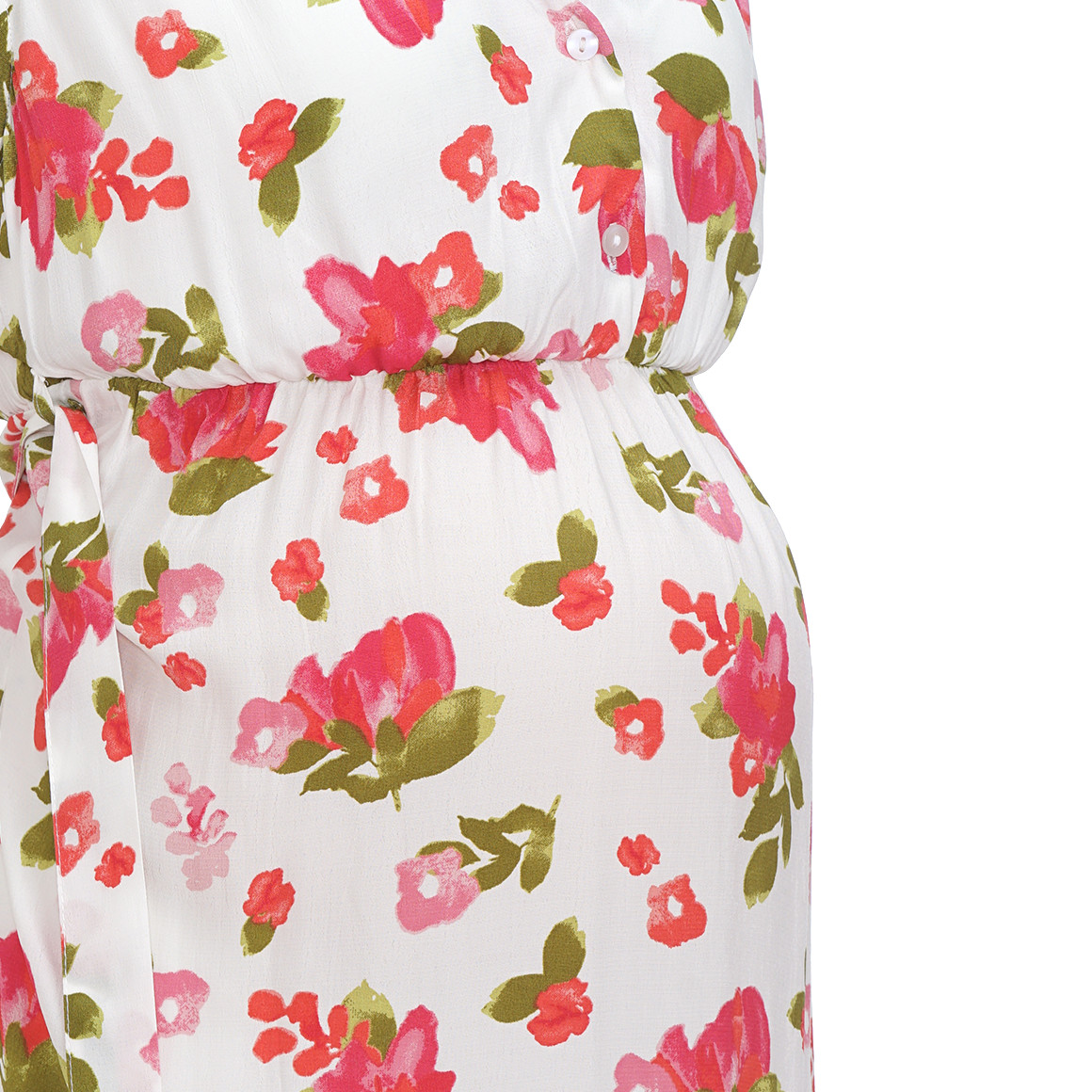 Damen Umstands-Maxikleid mit Blumen allover