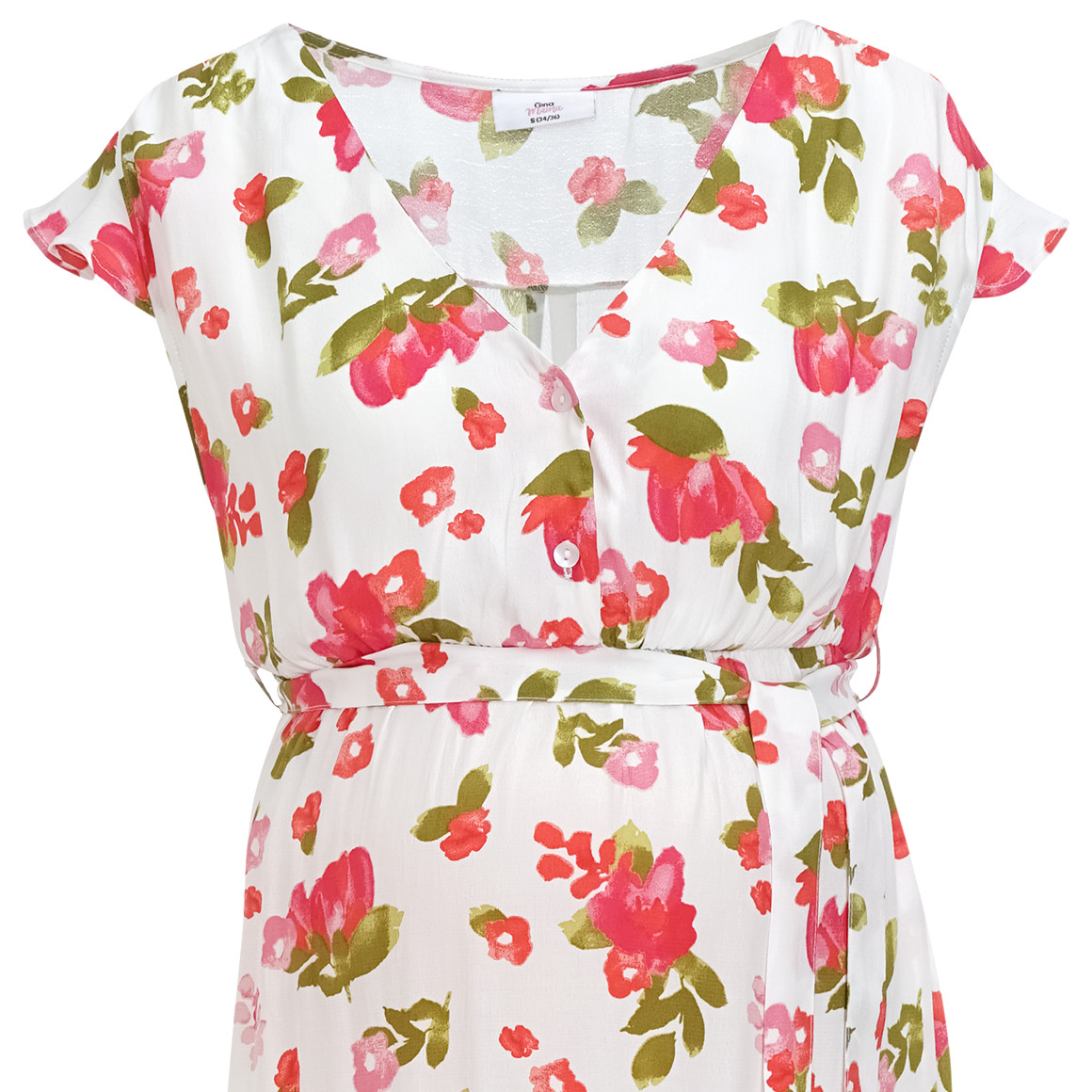 Damen Umstands-Maxikleid mit Blumen allover