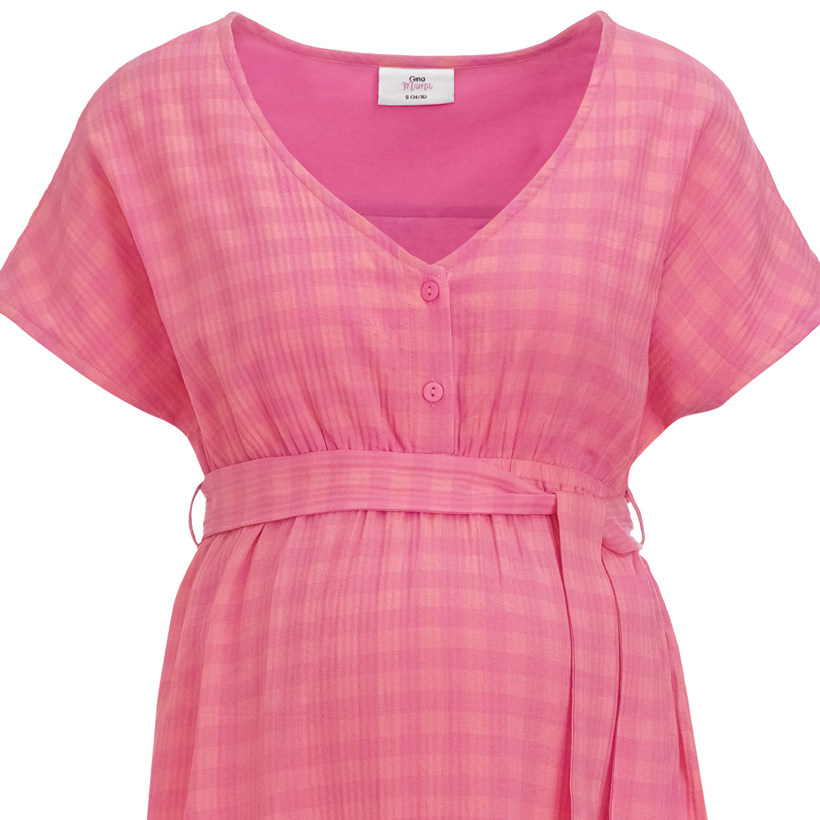 Damen Umstands-Kleid mit Karo-Muster