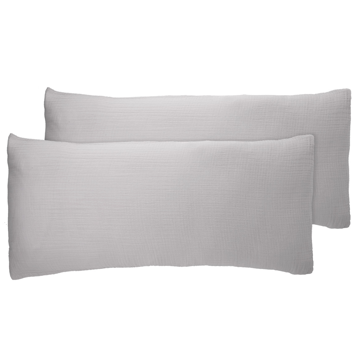 2 Musselin Kissenhüllen 40 x 80 cm