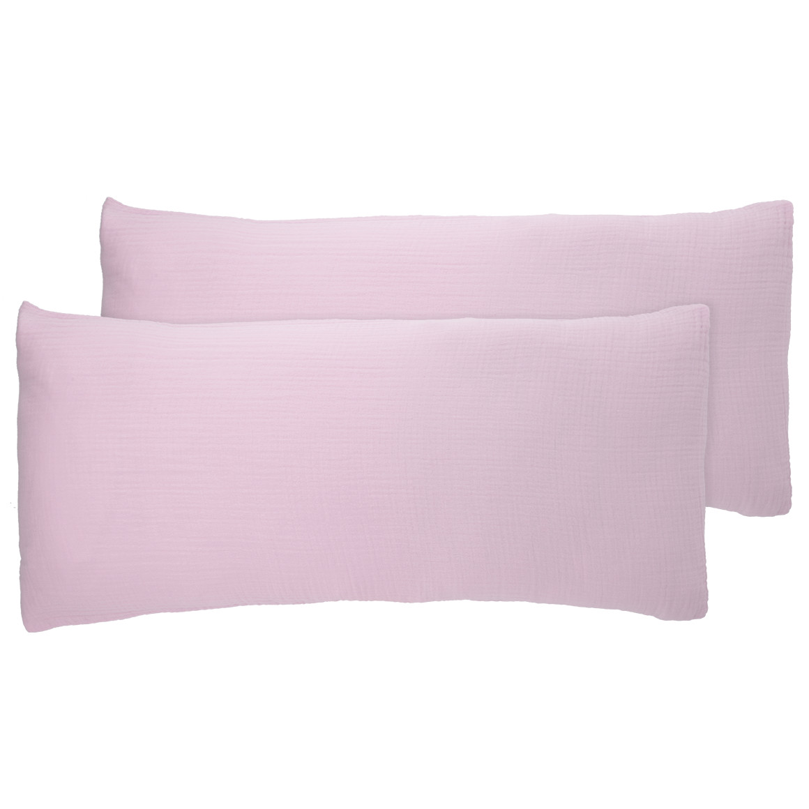 2 Musselin Kissenhüllen 40 x 80 cm