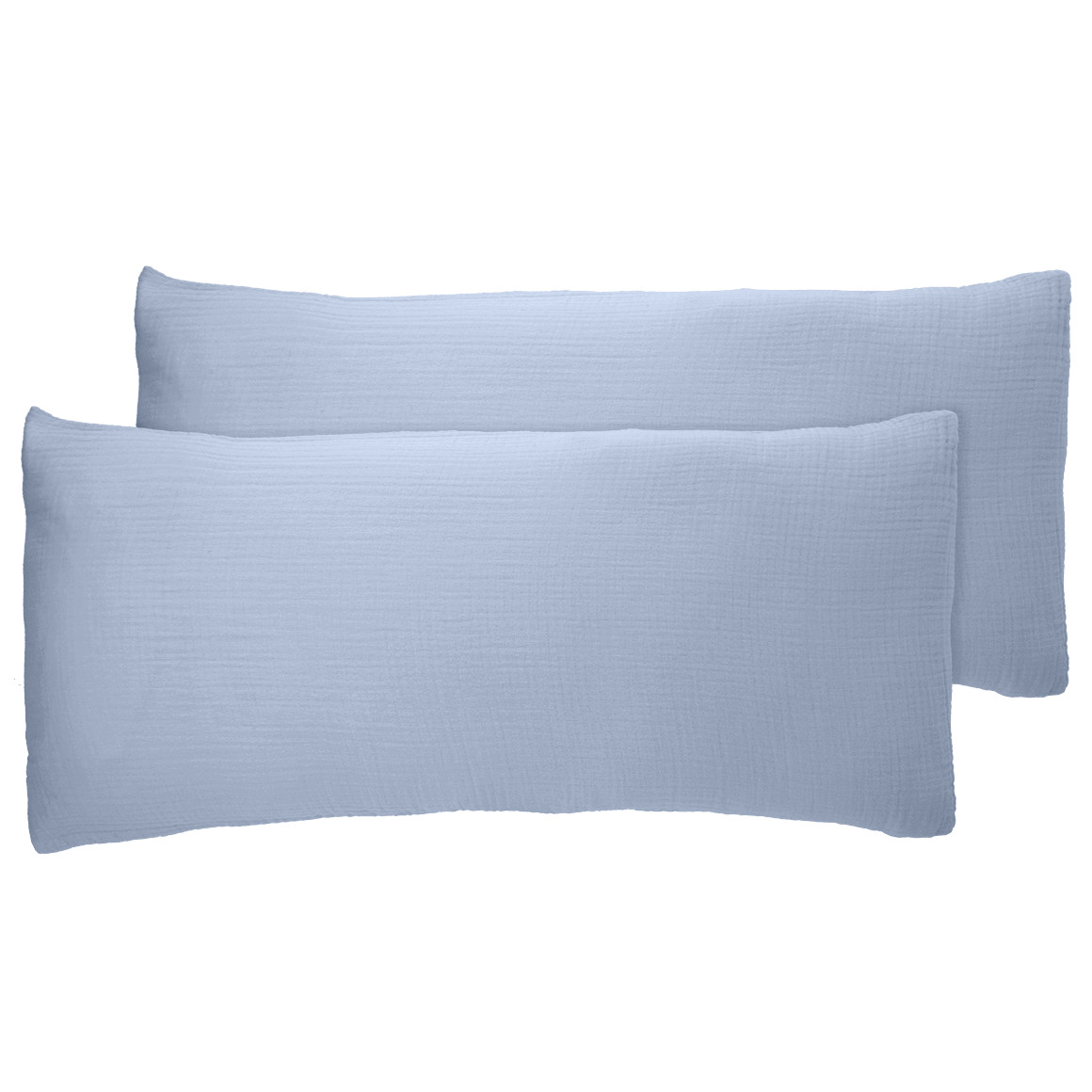 2 Musselin Kissenhüllen 40 x 80 cm