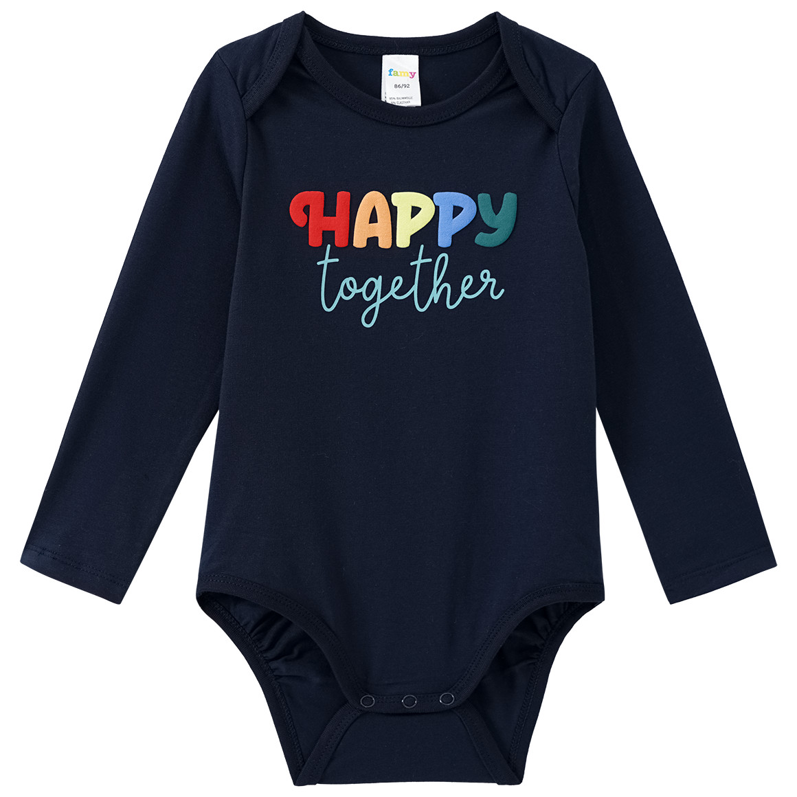 3 Baby Langarmbodys mit gummiertem Print