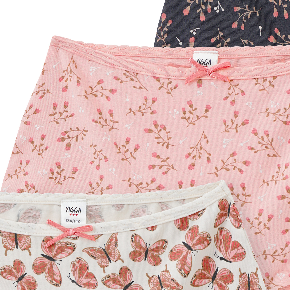 3 Mädchen Pantys in verschiedenen Dessins