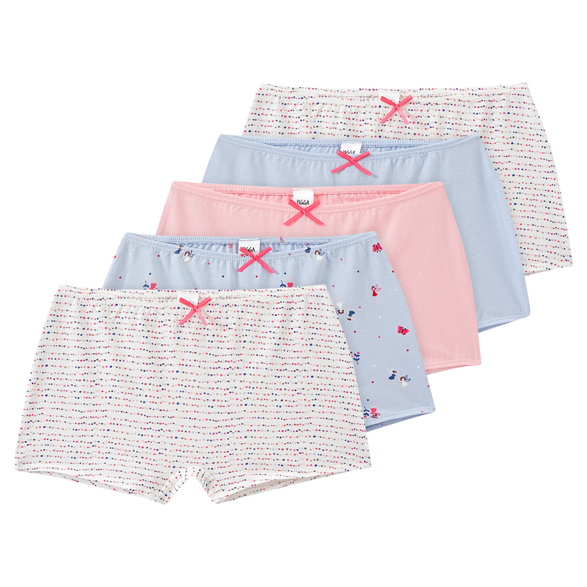 5 panty’s voor meisjes van biologisch katoen