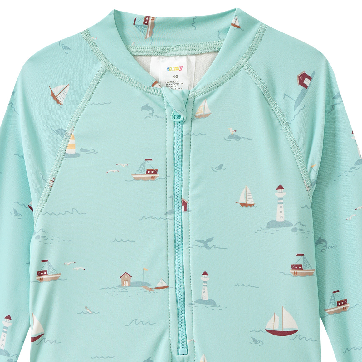 Baby UV-Badeoverall mit Segelschiffen UPF40